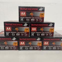 !! NEUF !! CARTOUCHE WINCHESTER AA TRAACKER HEAVY ORANGE CALIBRE 12/70 32gr Nº7.5 PAR 150