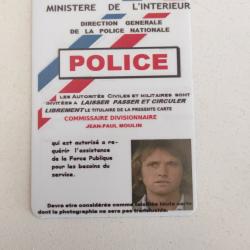 Carte de police nationale magnet du commissaire Moulin