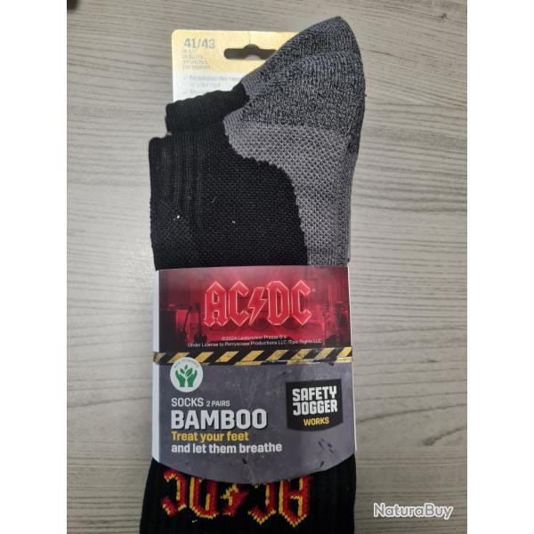 2 paires de chaussettes Bambou AC/DC Pointure 41/43
