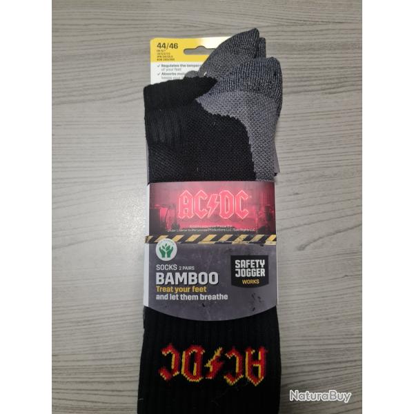 2 Paires de chaussettes en bambou AC/DC Pointure 44/46