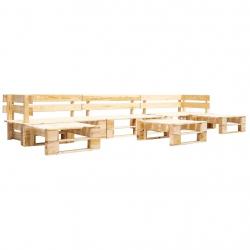 Salon de jardin palette 6 pcs naturel bois alsavelo