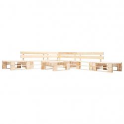 Salon de jardin palette 6 pcs naturel bois alsavelo