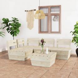 Salon de jardin palette 5 pcs Bois d'épicéa imprégné alsavelo