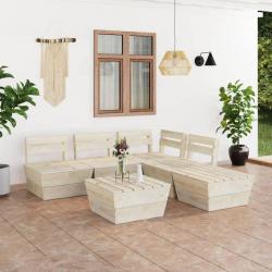 Salon de jardin palette 6 pcs Bois d'épicéa imprégné alsavelo