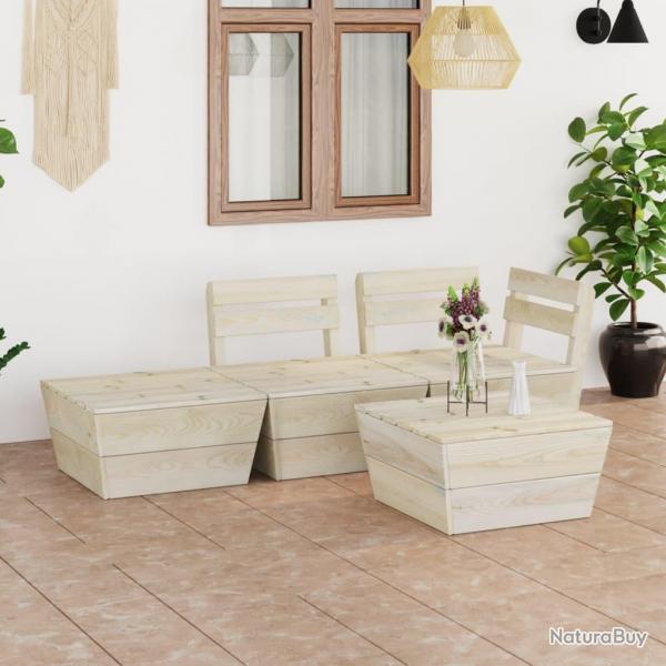 Salon de jardin palette 4 pcs Bois d'pica imprgn alsavelo