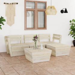 Salon de jardin palette 5 pcs Bois d'épicéa imprégné alsavelo