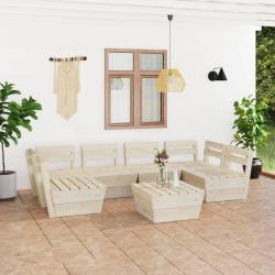 Salon de jardin palette 7 pcs Bois d'épicéa imprégné alsavelo