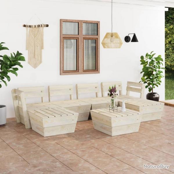 Salon de jardin palette 7 pcs Bois d'pica imprgn alsavelo