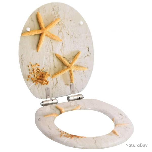 Sige WC MDF Couvercle  fermeture en douceur toile de mer alsavelo
