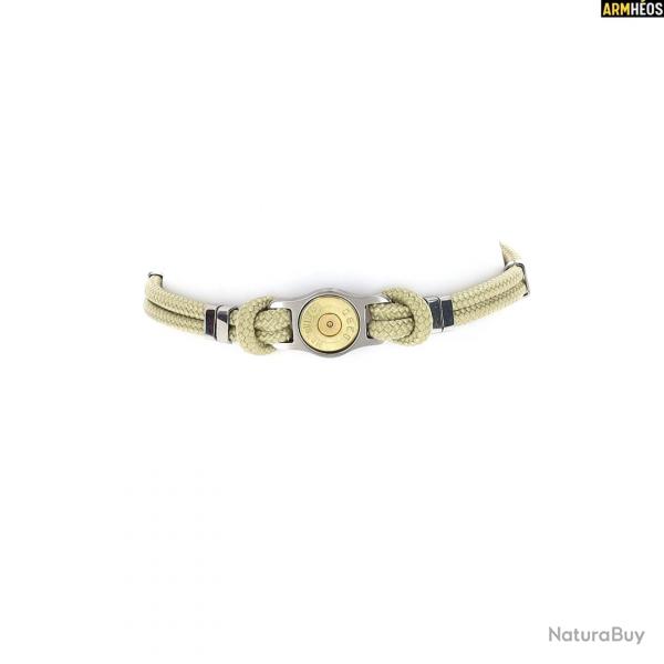 ELDEN PARIS BRACELET DOUILLE ET CORDON BANG BANG CAL. 357 MAGNUM COULEUR TAUPE 20 cm