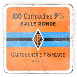 boite métal de 100 cartouches 9mm Flobert balles rondes - Cartoucherie Française