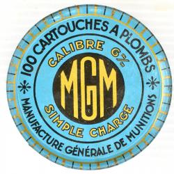 boite métal de 100 cartouches 6mm flobert "simple charge" à plombs  - MGM