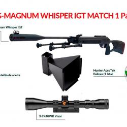 PACK-3 Carabine  G-Magnum Whisper IGT Mach1 Cal. 4,5 mm + Lunette Gamo 3-9 x 40WR + porte-cible