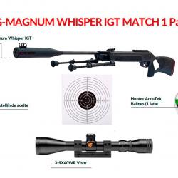 PACK-4 Carabine  G-Magnum Whisper IGT Mach1 Cal. 4,5 mm + Lunette Gamo 3-9 x 40WR + 100 Cibles