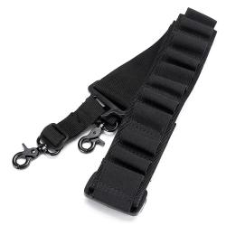 BRETELLE AVEC CARTOUCHIÈRE CALIBRE 12 - 112cm 155cm - NOIRE - LIVRAISON GRATUITE