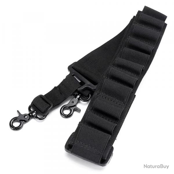 BRETELLE AVEC CARTOUCHIRE CALIBRE 12 - 112cm 155cm - NOIRE - LIVRAISON GRATUITE
