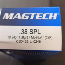 munition MAGTECH 38 SPL 158 gr FMJ-PLAT lot de 500