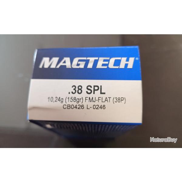 munition MAGTECH 38 SPL 158 gr FMJ-PLAT lot de 500