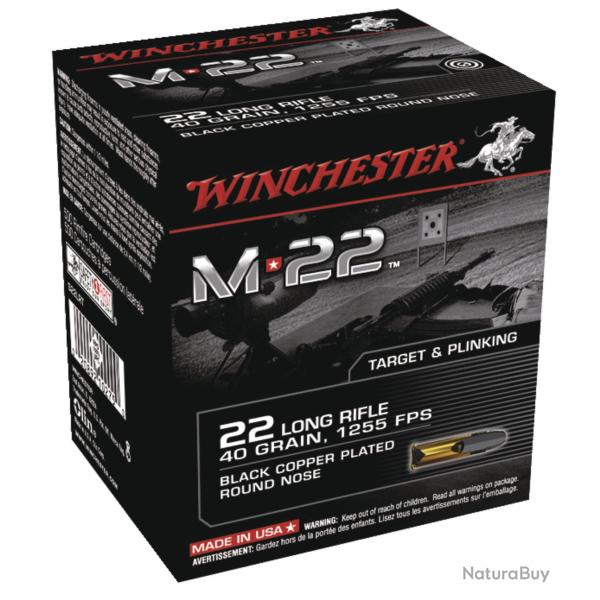 Cartouches WINCHESTER M22 Calibre 22 Lr (Boite de 400 cartouches) Vitesse: 325 m/s