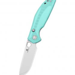 Couteau Bestechman Angry Owl Aqua Lame Acier D2 Satin Manche G10 IKBS Button Lock BTKMK12B1