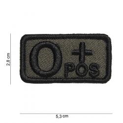 Patch tissu O+ noir sur fond vert | 101 Inc (0000 2659)