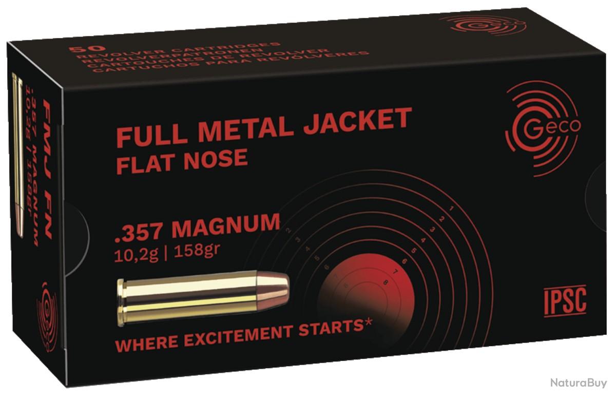 Nb 357 Form Cartouches GECO Calibre 357 Magnum FMJ Flat Nose 158 grains (x250 ...