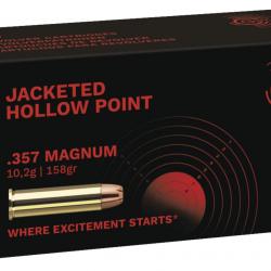 Cartouches GECO Calibre 357 Magnum Jacketed Hollow Point 158 grains (x250)