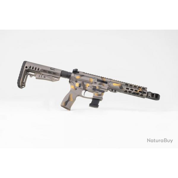 Carabine Legacy Armament AR9 Custom Level 3 Hexa Camo Grey Gold 8" Cal. 9x19