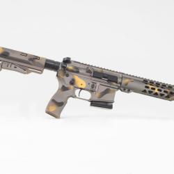 Carabine Legacy Armament AR15 Custom Level 3 Hexa Camo Grey Gold 7.5" Cal. 223 Rem