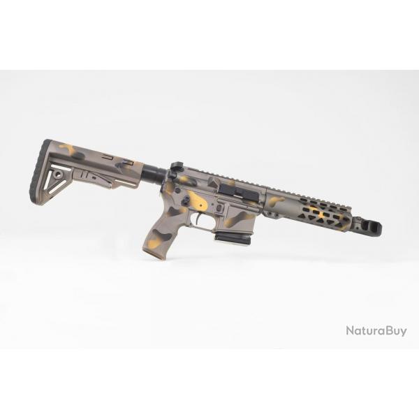 Carabine Legacy Armament AR15 Custom Level 3 Hexa Camo Grey Gold 7.5" Cal. 223 Rem