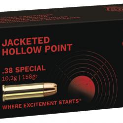 Cartouches GECO Calibre 38 Spécial Jacketed Hollow Point 158 grains (x250)