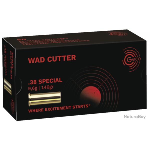 Cartouches GECO Calibre 38 Spcial Wad Cutter 146 grains (x250)