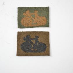 Paire copie insigne tissu / patch Cycliste militaire Français WW1 WW2 , reconstitution