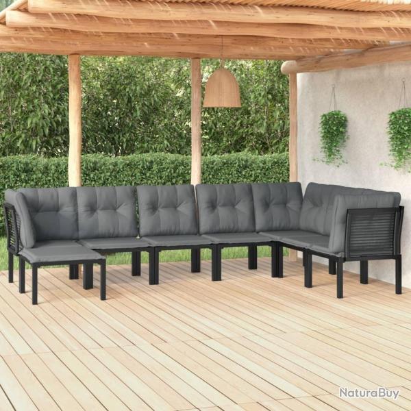 Salon de jardin 8 pcs noir et gris rsine tresse alsavelo