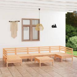 Salon de jardin 8 pcs Bois de pin massif alsavelo