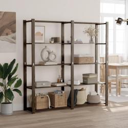 Support de rangement à 5 niveaux noir 170x38x170 cm bois pin alsavelo
