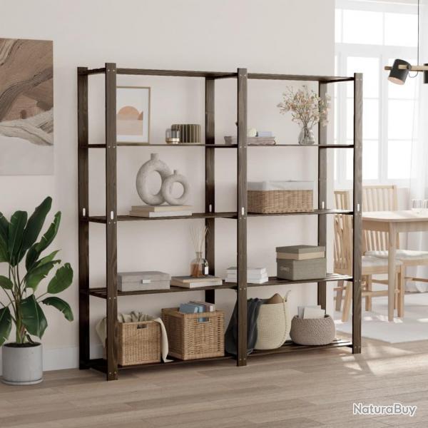 Support de rangement  5 niveaux noir 170x38x170 cm bois pin alsavelo
