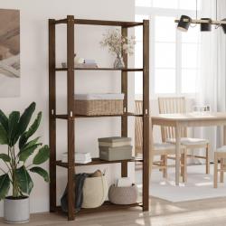 Support de rangement à 5 niveaux marron 80x38x170 cm bois pin alsavelo