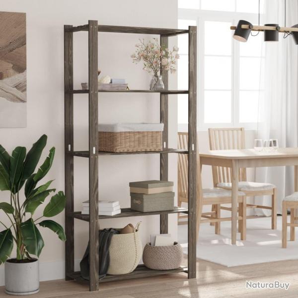 Support de rangement  5 niveaux gris 80x38x170 cm bois de pin alsavelo