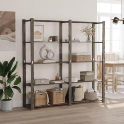 Support de rangement à 5 niveaux gris 170x38x170 cm bois de pin alsavelo