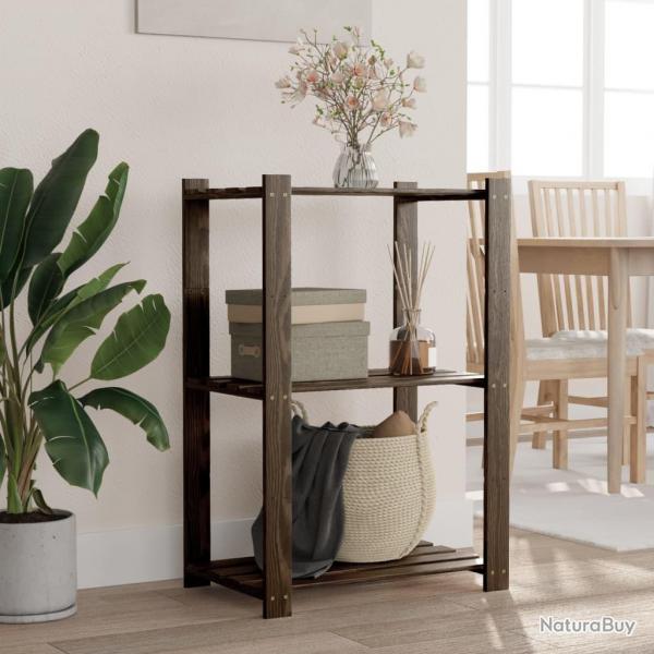 Support de rangement  3 niveaux noir 60x38x90 cm bois pin alsavelo