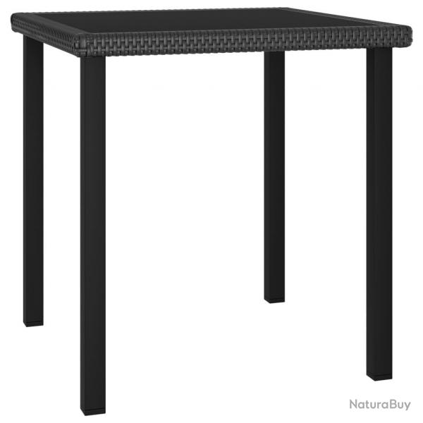 Table  dner de jardin Noir 70x70x73 cm Rsine tresse alsavelo