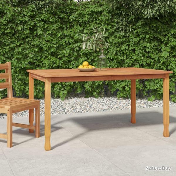 Table  dner de jardin 150x90x75 cm bois massif de teck alsavelo