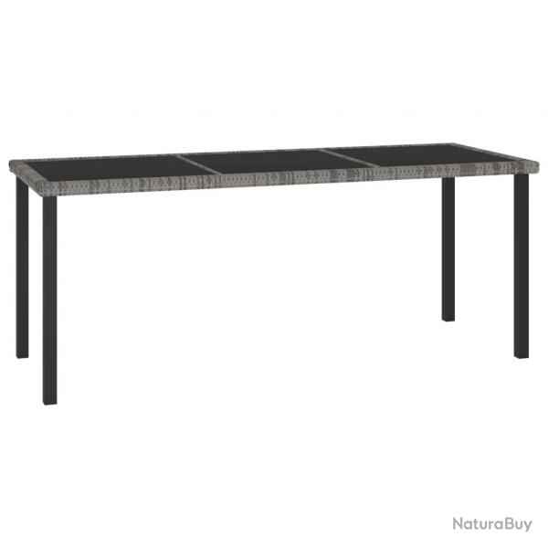 Table  dner de jardin Gris 180x70x73 cm Rsine tresse alsavelo