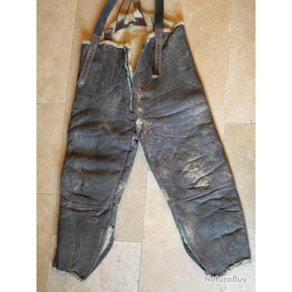 US ARMY AIR FORCES - Pantalon de vol B-1 fourr cuir marron doubl - WWII (lib)