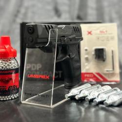 PACK LASER PRÊT A TIRER PISTOLET WALTHER PDP COMPACT 4 CO2 CAL BB's BLOWBACK OR COMBO