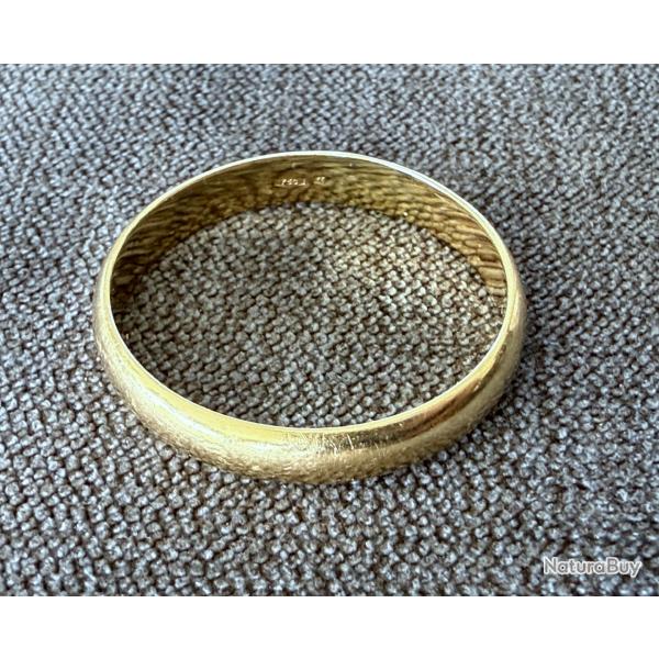 Trs trs grand anneau or jaune massif 18 carats - alliance - taille 76 / 78