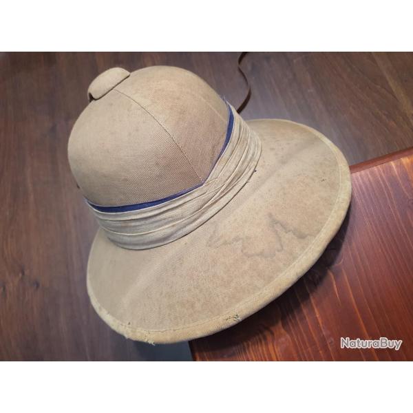 Rare casque colonial anglais du British West Indies Regiment Tropical Helmeth. Lgion trangre indo