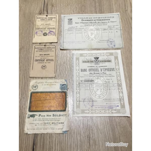 RARES DOCUMENTS ANCIENS DE LA MANUFACTURE D'ARMES DE SAINT TIENNE