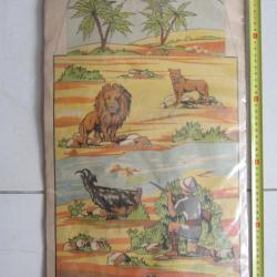Affiche la chasse au lion - A. Capendu imagier 1920